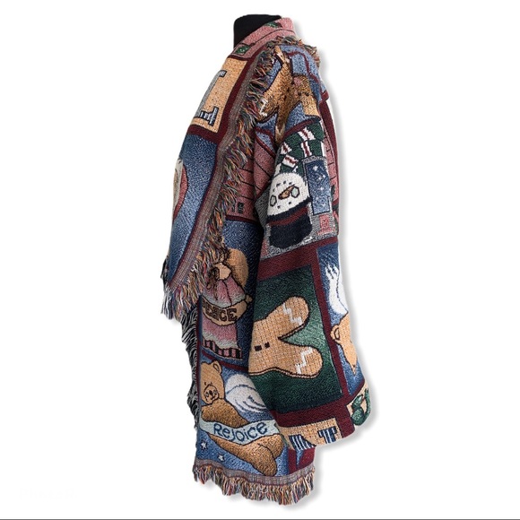 Christmas Woven Tapestry Coat size XL - Picture 3 of 15
